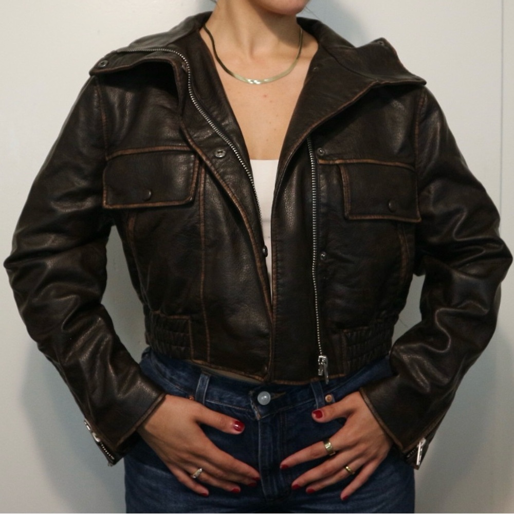 Blank NYC Chocolate Leather Jacket